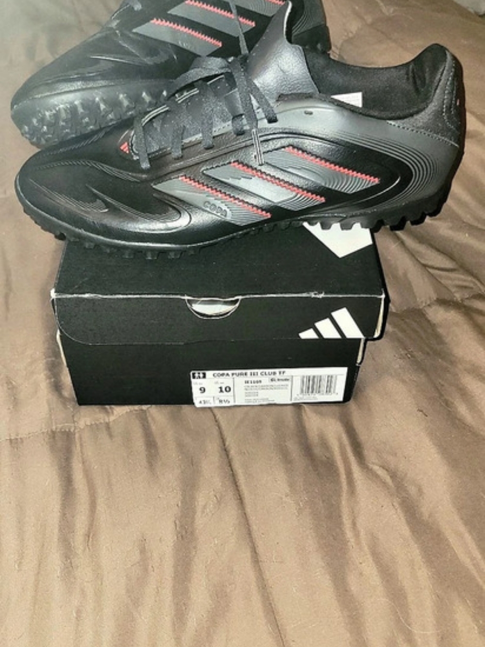 adidas Copa Pure 3 Club TF Black Athletic Shoes US 9